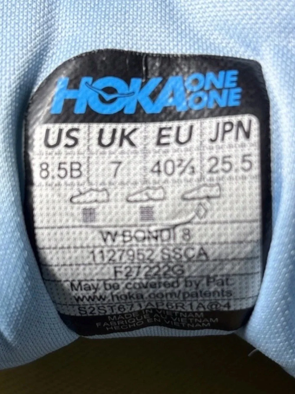 Hoka One One Bondi 8 Running Shoes  • Women’s 8.5B Sky Blue Summer Song Yellow